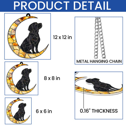 Labrador Retriever Dog On The Moon Acrylic Suncatcher Hanging Sign TQN4877LTH