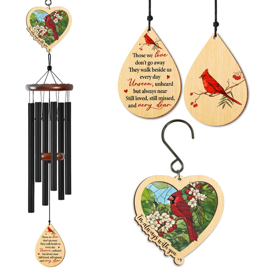 Cardinal Memorial Wind Chimes 32in - Bereavement Gift for Loss of Mom, Dad, or Friend