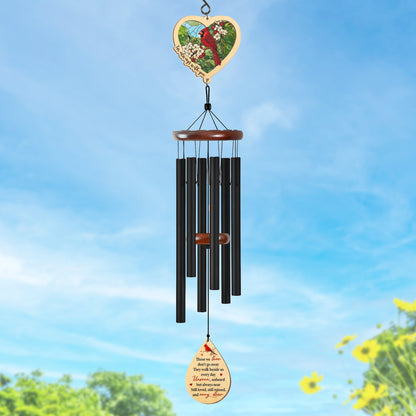 Cardinal Memorial Wind Chimes 32in - Bereavement Gift for Loss of Mom, Dad, or Friend