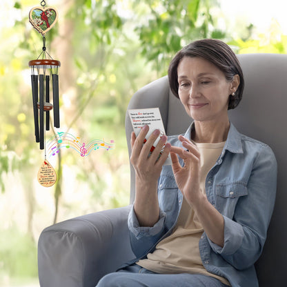 Cardinal Memorial Wind Chimes 32in - Bereavement Gift for Loss of Mom, Dad, or Friend