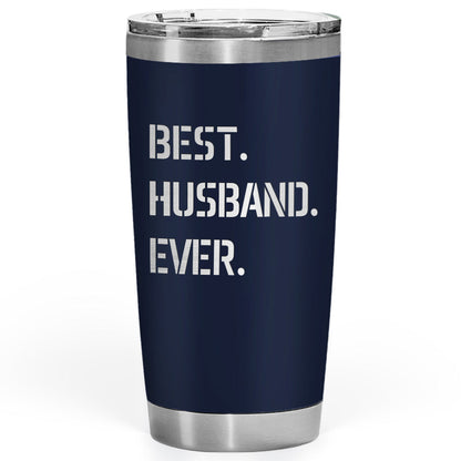 Best Husband Ever Laser Engraved 20oz Tumbler Navy Color