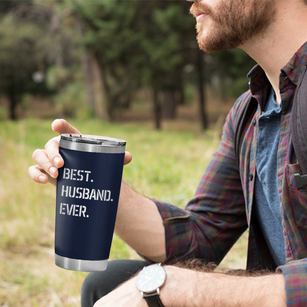 Best Husband Ever Laser Engraved 20oz Tumbler Navy Color