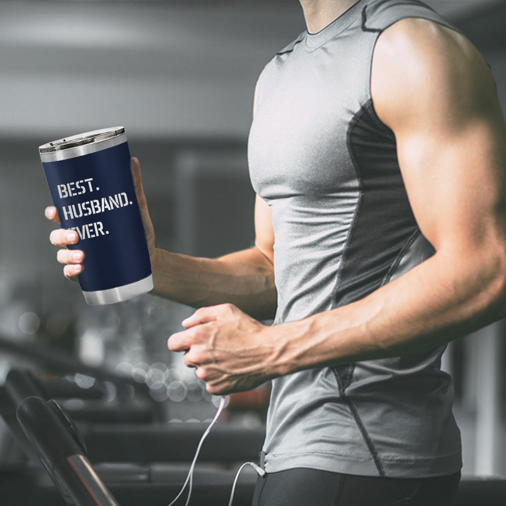 Best Husband Ever Laser Engraved 20oz Tumbler Navy Color