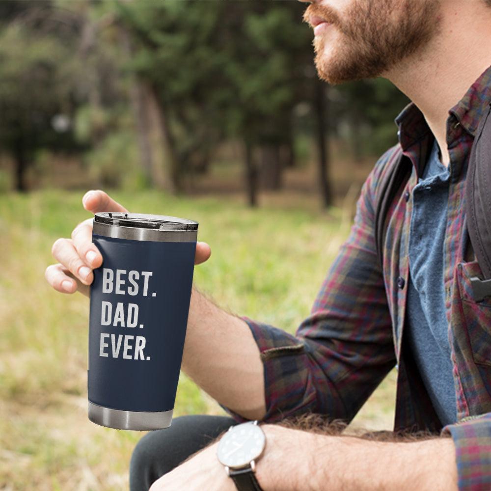 Best Dad Ever 20oz Laser Engraved Tumbler Navy