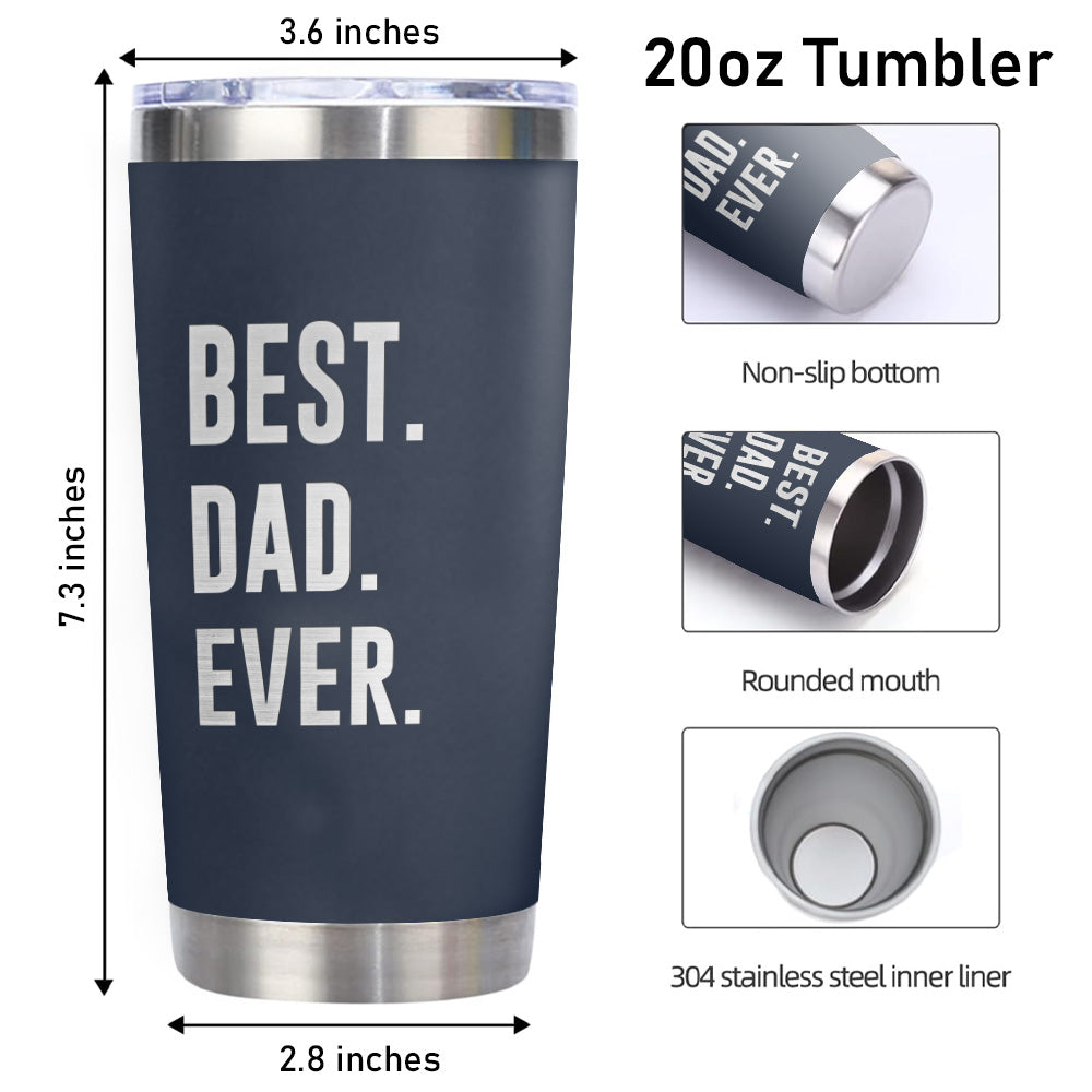 Best Dad Ever 20oz Laser Engraved Tumbler Navy