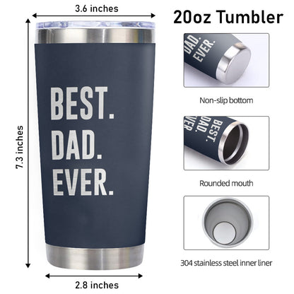 Best Dad Ever 20oz Laser Engraved Tumbler Navy