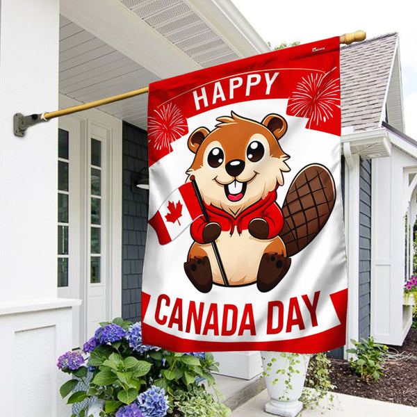 FLAGWIX Happy Canada Day Beaver 1st Of july Flag TQN2911F
