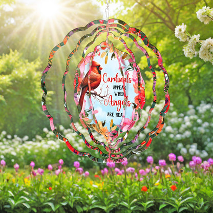 Memorial Red Cardinal Floral Wind Spinner VTM1056NTH