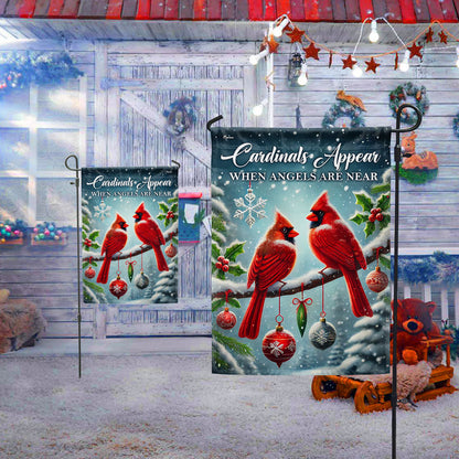 Cardinals Christmas Cardinals Appear When Angels Are Near Flag MLN4308F