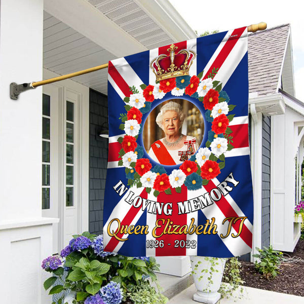 In Loving Memory Queen Elizabeth II Union Jack Flag MLN1653F
