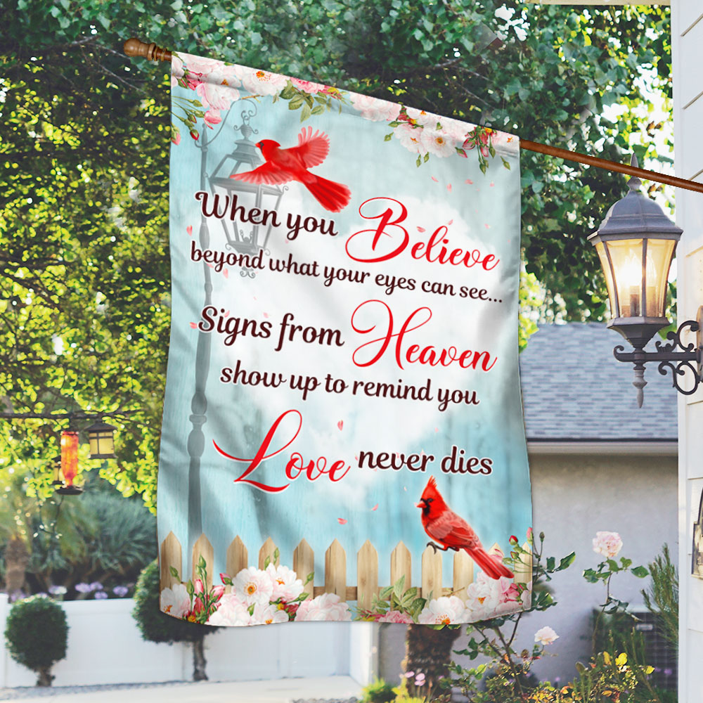 Cardinal Flag Signs From Heaven Love Never Dies LNH013F