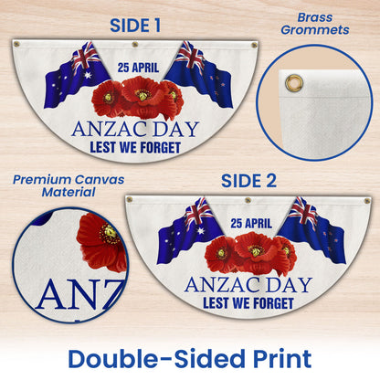 Anzac Day 25 April Lest We Forget Non-Pleated Fan Flag TQN2823FL