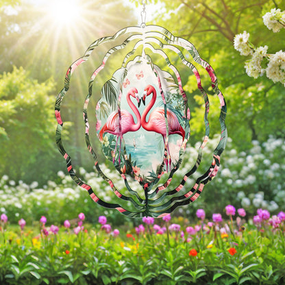 Pink Flamingos Spring Wind Spinner VTM939WS