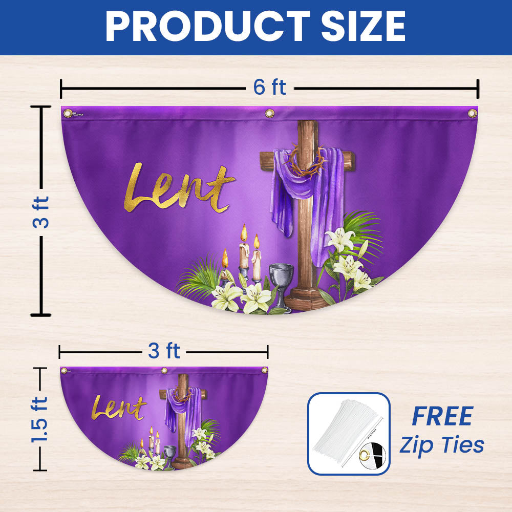 The Season Of Lent Easter Christian Non-Pleated Fan Flag TQN4968TTH