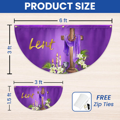 The Season Of Lent Easter Christian Non-Pleated Fan Flag TQN4968TTH