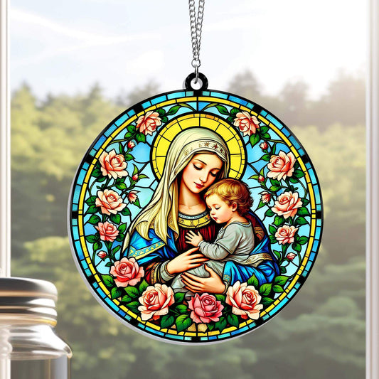 Virgin Mary Mother of Jesus Suncatcher Acrylic Hanging Sign MLN5016AS