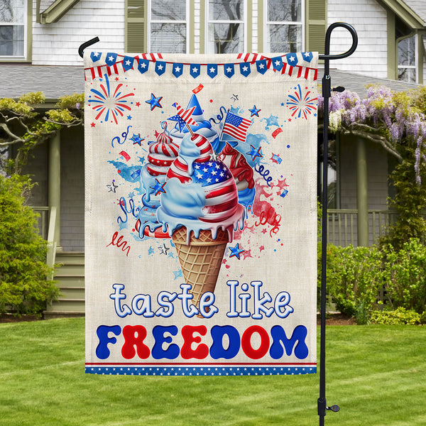 Flagwix American Flag - Ice Cream Taste Like Freedom 4th Of july Flag TQN1263F
