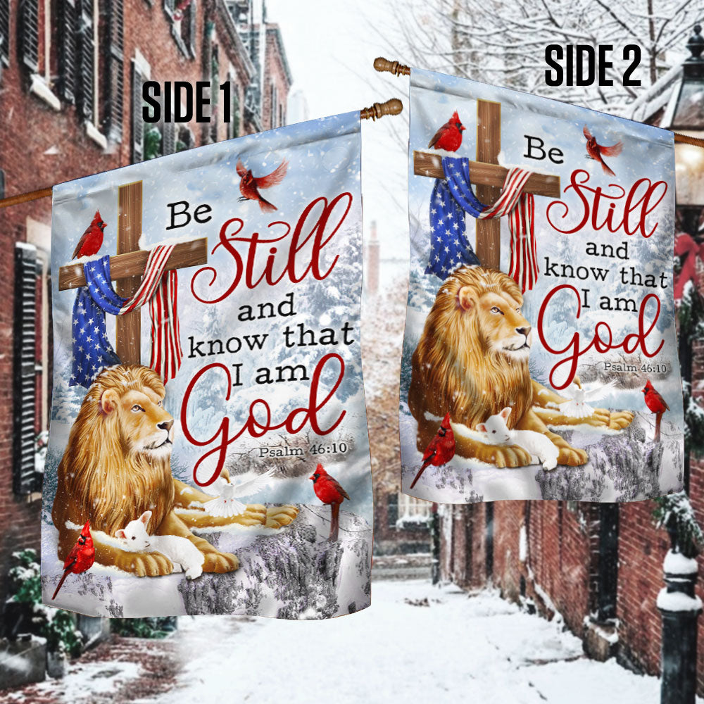 Be Still And Know That I Am God Lion of Judah Christmas Flag MLN744F