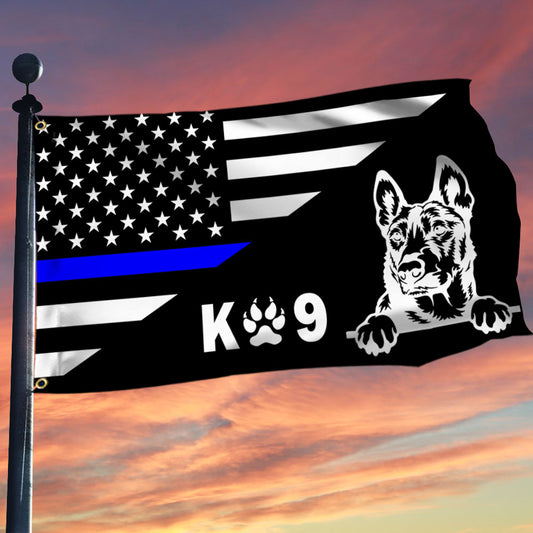 Belgium Malinois Flag K9 Police Dog Grommet Flag QTR435GF