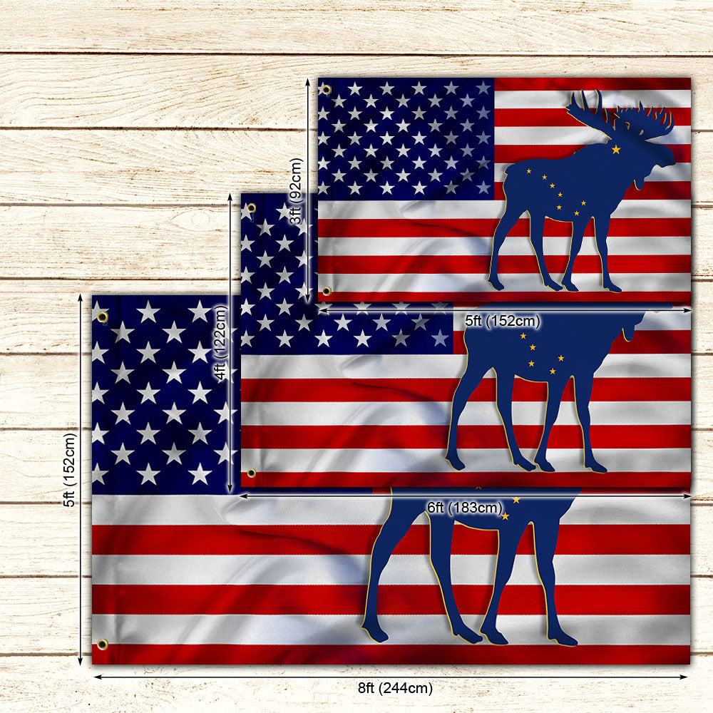 Alaska State Moose Grommet Flag MLN703GF