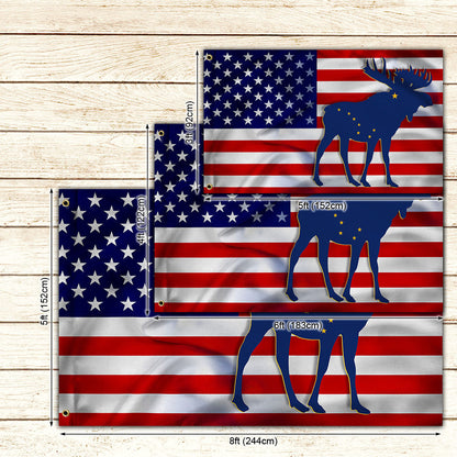Alaska State Moose Grommet Flag MLN703GF