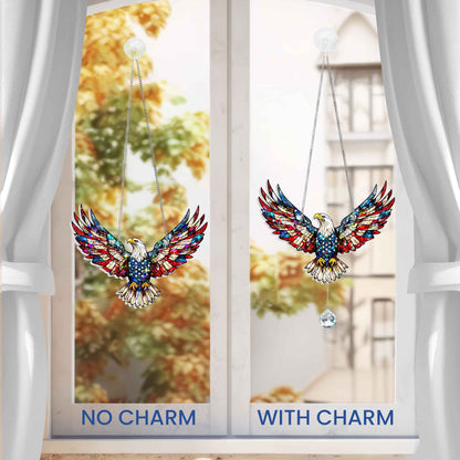 Patriotic Eagle Hologram Window Hanging TQN5514DNV