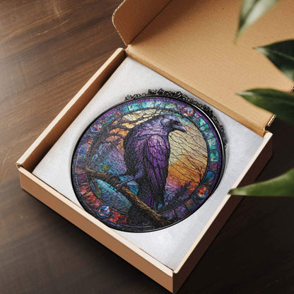 Raven Stained Glass Gothic Crow Stained Glass Suncatcher TPT2658TNB