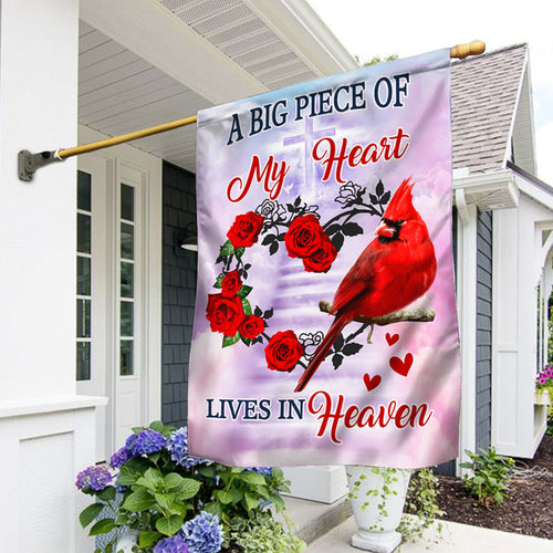 Cardinal Flag, A Big Piece Of My Heart Lives In Heaven QNN540Fv3