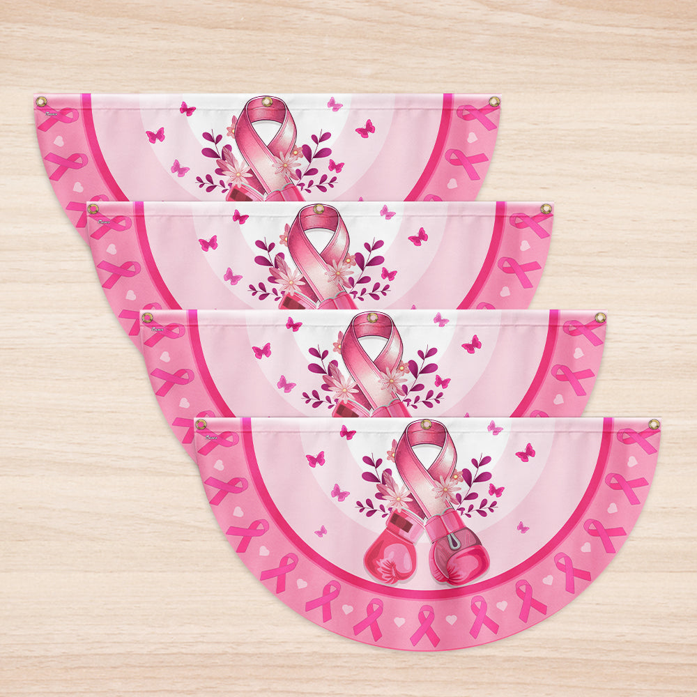 Breast Cancer Awareness Pink Boxing Gloves Non-Pleated Fan Flag TQN3631FL