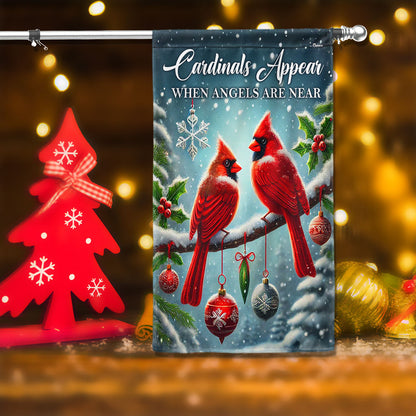 Cardinals Christmas Cardinals Appear When Angels Are Near Flag MLN4308F