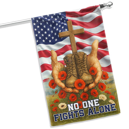 No One Fights Alone US Memorial Day Veterans Flag LHB24DTD