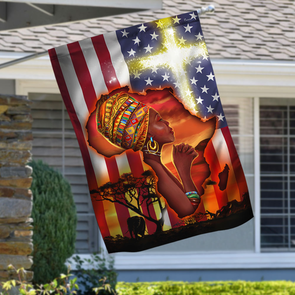 Black History Month Flag African Woman God Bless Africa BNN52F