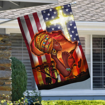 Black History Month Flag African Woman God Bless Africa BNN52F