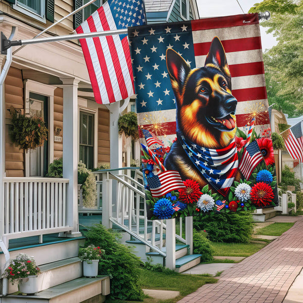 Flagwix American Flag - 4th of july American Flag With German Shepherd