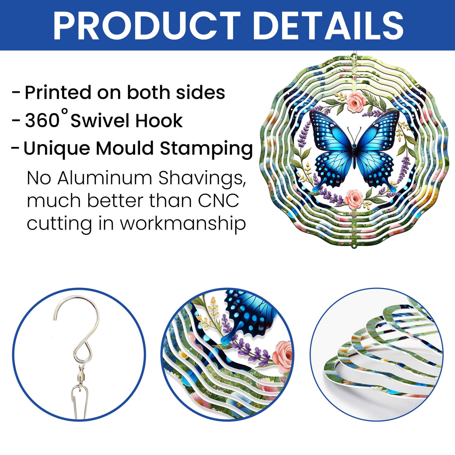 Spring Floral Butterfly Wind Spinner TPT2612TNB