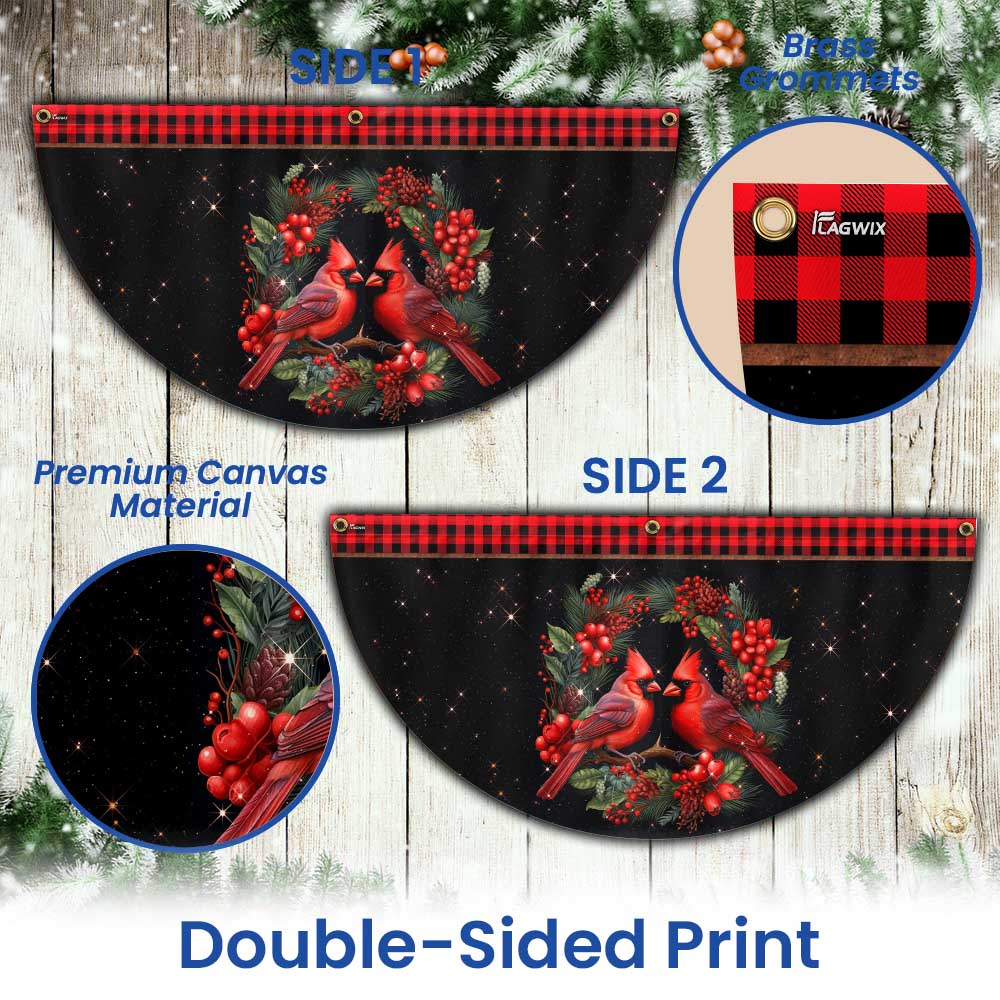 Cardinal Merry Christmas Non-Pleated Fan Flag TQN3753FL