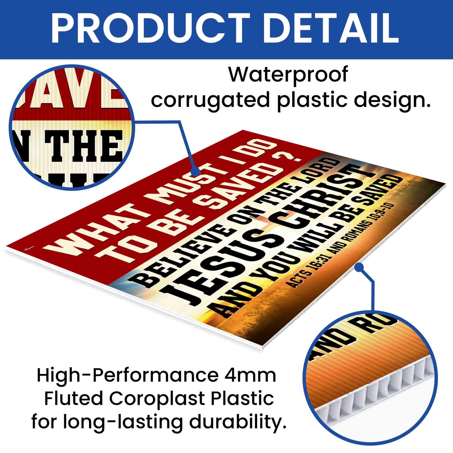 Believe On The Lord Jesus Christ And You Will Be Saved Yard Sign MLN3758YS