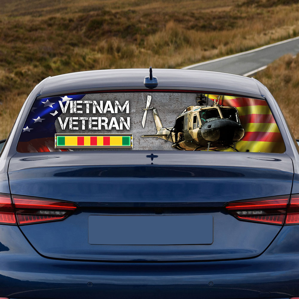 Huey Helicopter Vietnam War Memorial Rear Window Decal DBD2687F