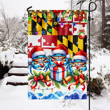 Blue Crabs Merry Christmas Maryland Flag TPT1309F