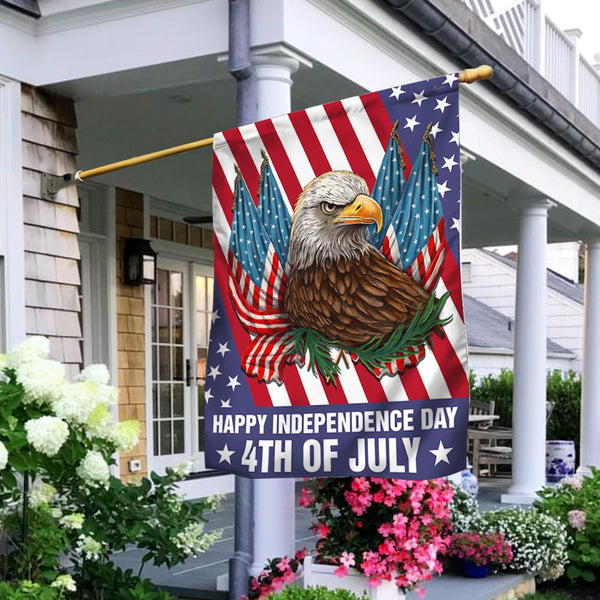 Flagwix American Flag - Patriotic Eagle Happy Independence Day 4th of july Flag MLN1373F
