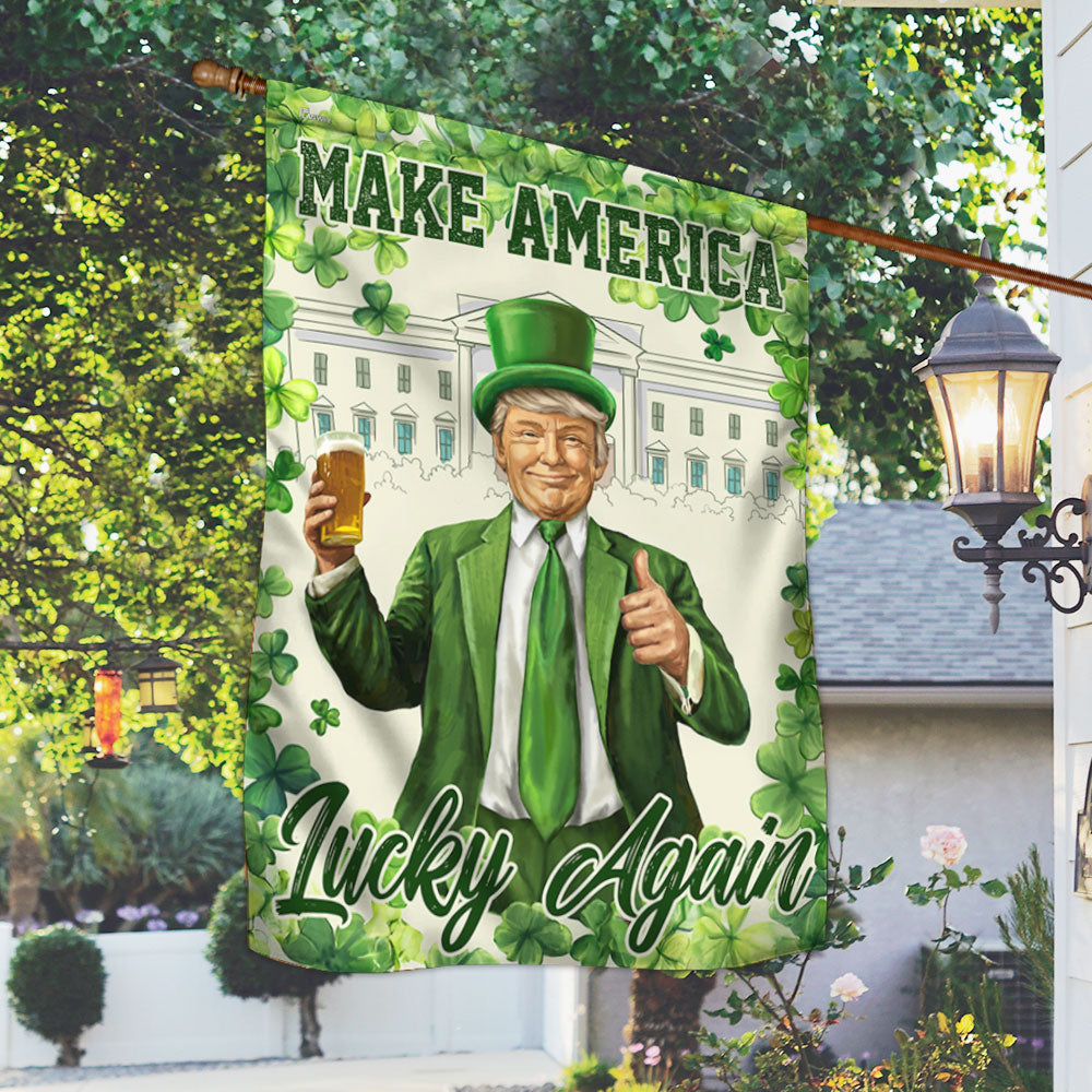 Make America Lucky Again Irish Saint Patrick's Day Trump Flag TQN4846HVN