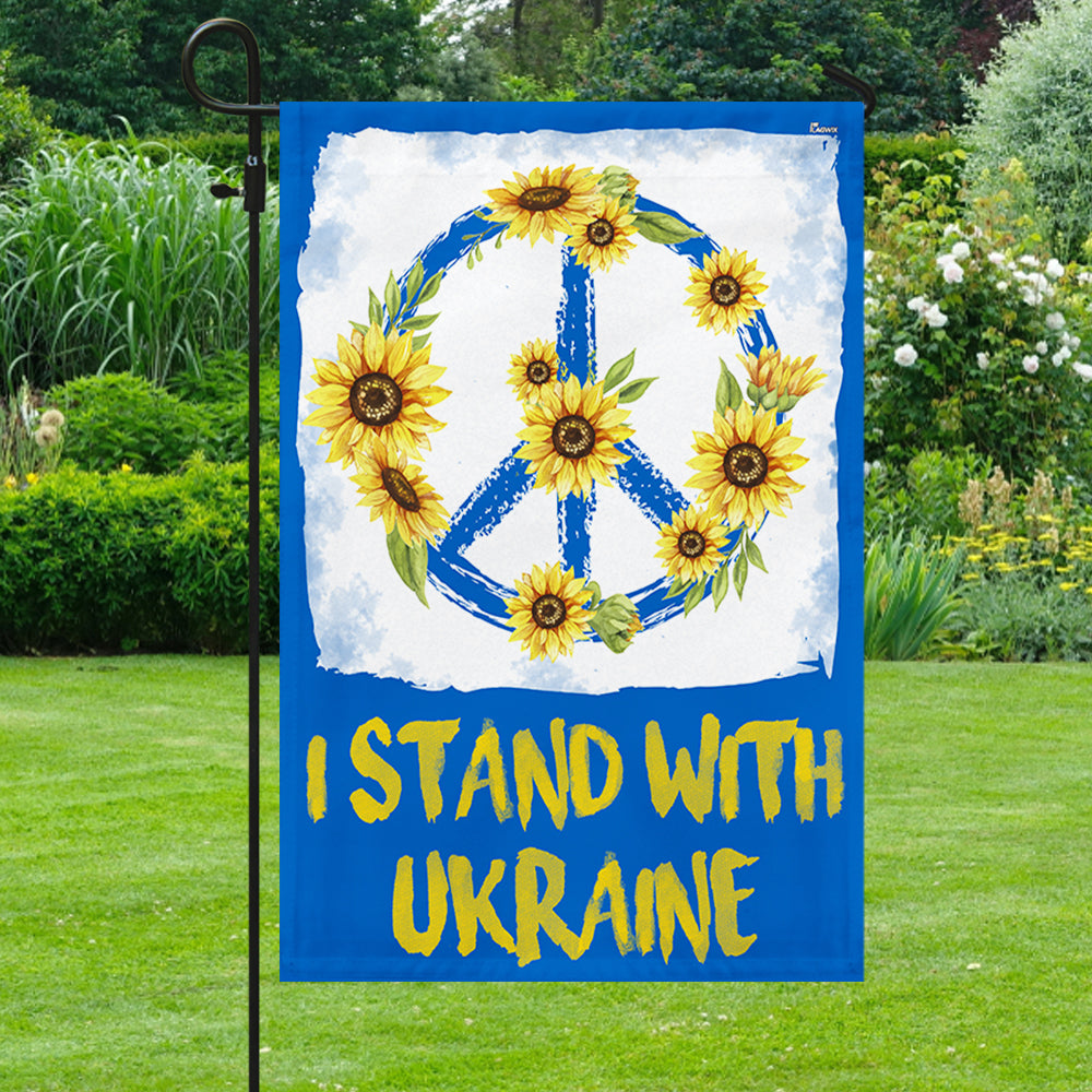 I Stand With Ukraine Peace Sign Support Ukraine Flag TQN4931NTH