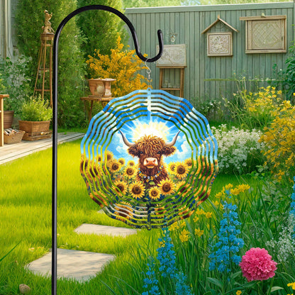 Sunflowers Highland Cow Wind Spinner VTM944WS