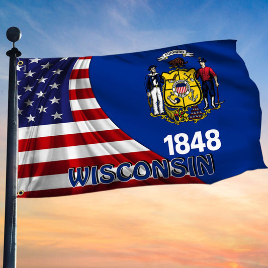 Wisconsin Eagle Grommet Flag MLH1774GFv23