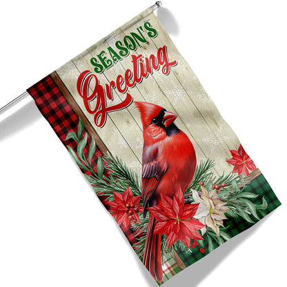 Cardinal Season's Greetings Winter Christmas Flag TQN1928F