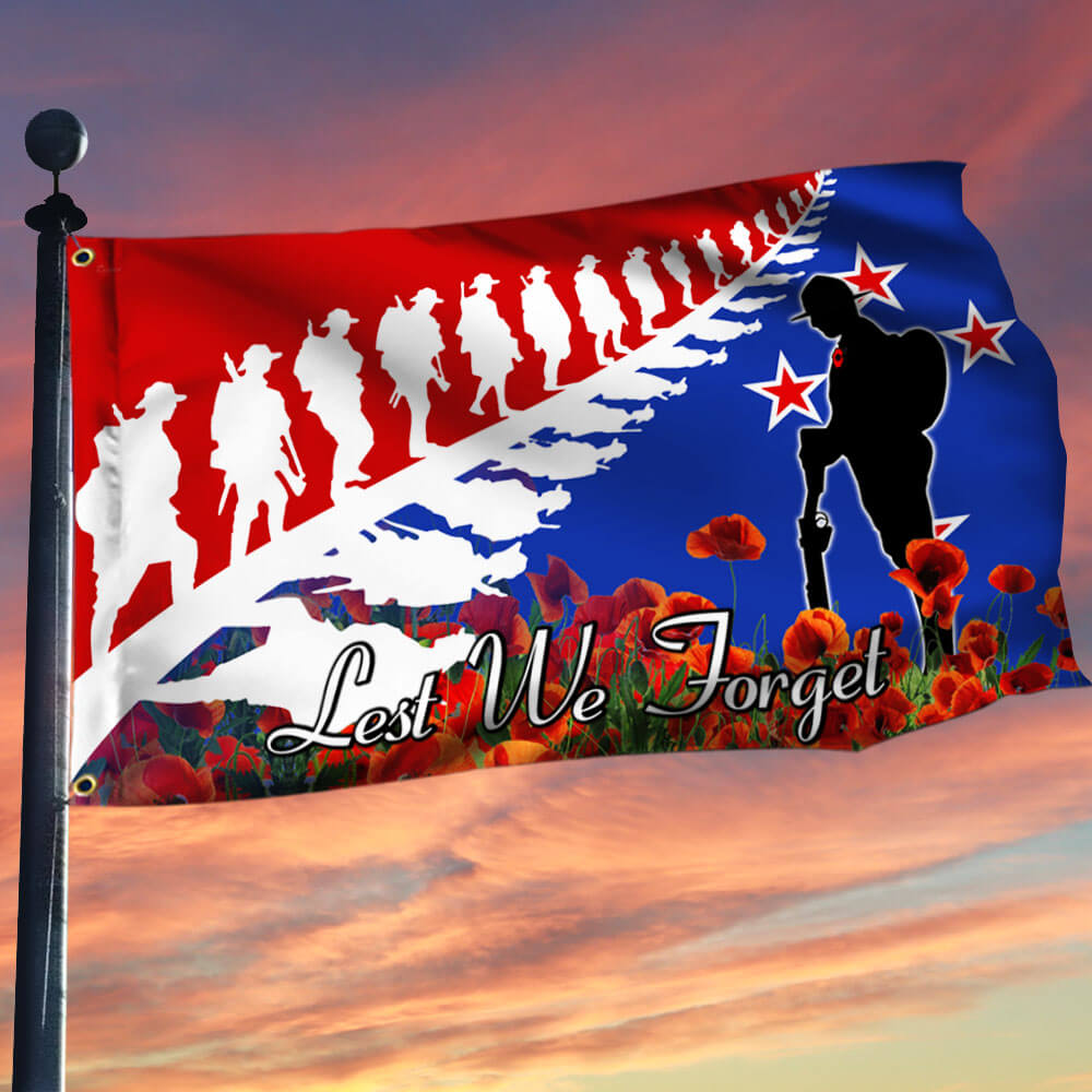 Anzac Day Remembrance Day Grommet Flag Lest We Forget THB3392GFv1