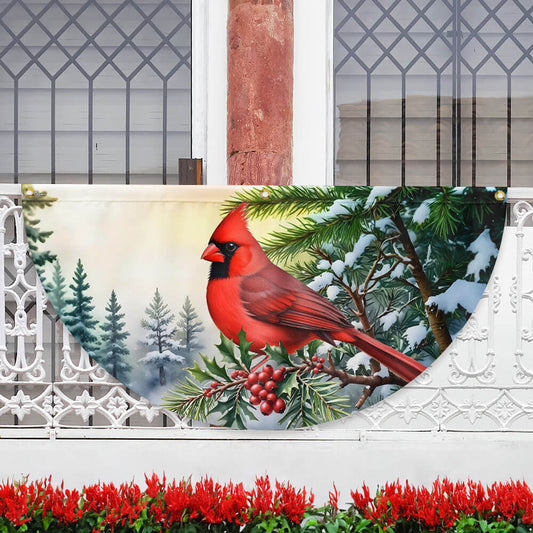 Cardinal Christmas Non-Pleated Fan Flag MLN3942FL