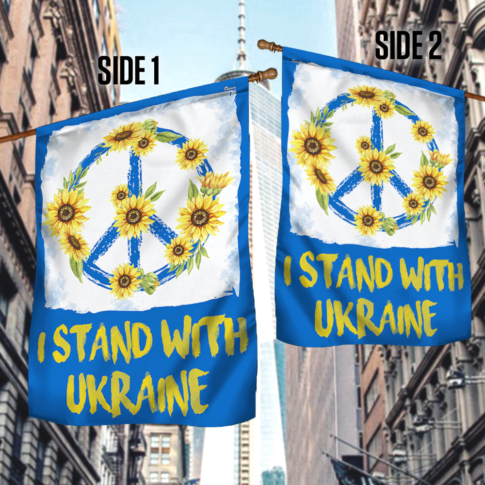 I Stand With Ukraine Peace Sign Support Ukraine Flag TQN4931NTH