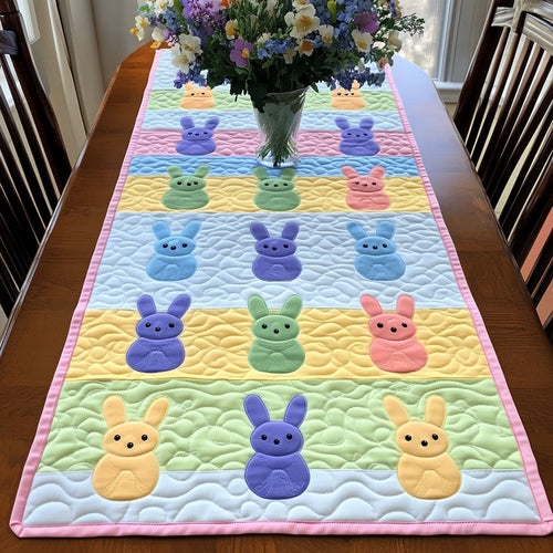 Rainbow Peeps Row Quilted Table Runner NCU0NT5068