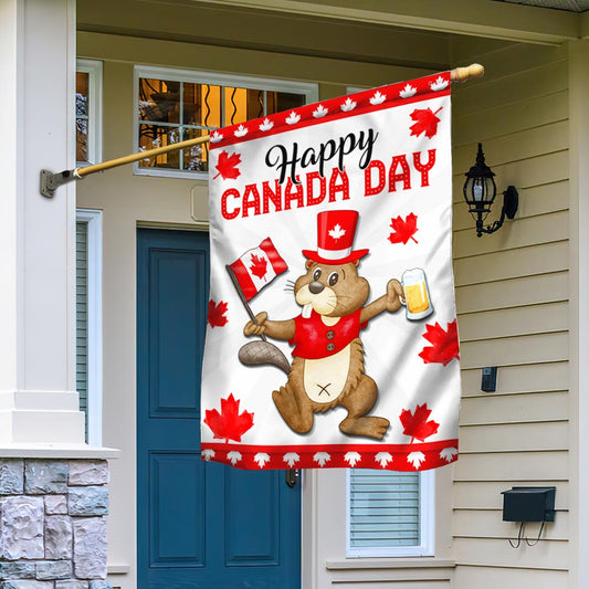 Beaver Happy Canada Day Flag TQN1208F